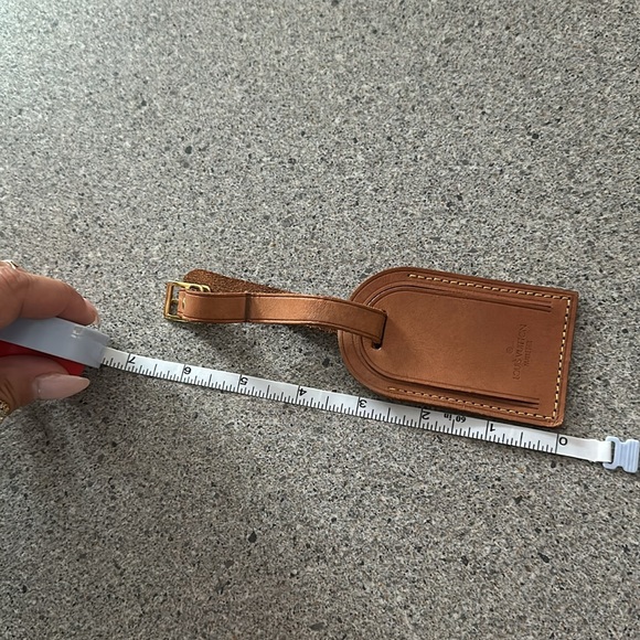 💖Louis Vuitton Vachetta Luggage Tag Travel leather SLG Authentic - Picture 4 of 4